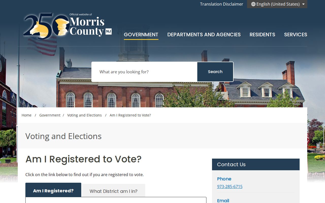 Morris County residents directory voter-registration source