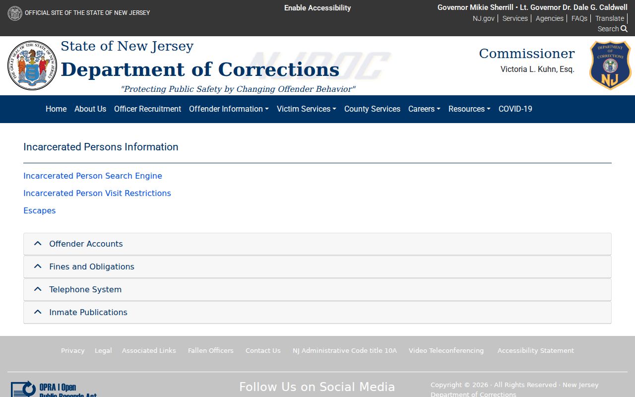 Morris County residents directory state offender-information source