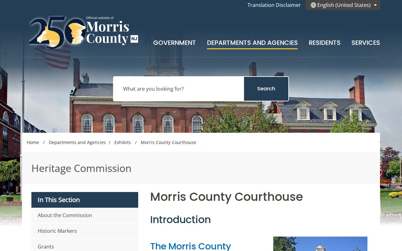 Morris County residents directory courthouse history source